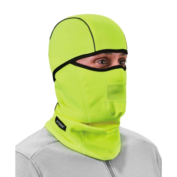 Ergodyne N-Ferno 6823 Windproof Hinged Balaclava, One Size, Lime