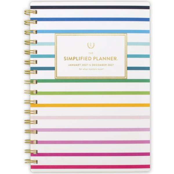 Simplified by Emily Ley for AT-A-GLANCE 2027 Weekly Monthly Planner, Happy Stripe, Small, 5 1/2in x 8 1/2in