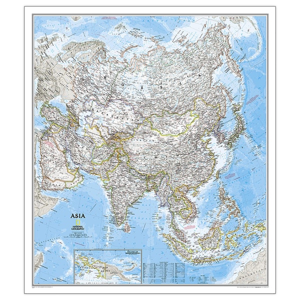 National Geographic Asia Classic Map, Laminated