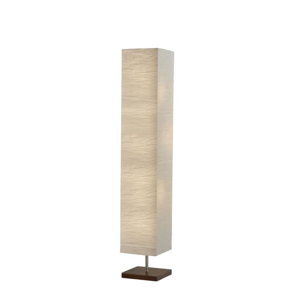 Adesso Dune Floor Torchiere, 57-1/4inH, White Shade/Walnut Base