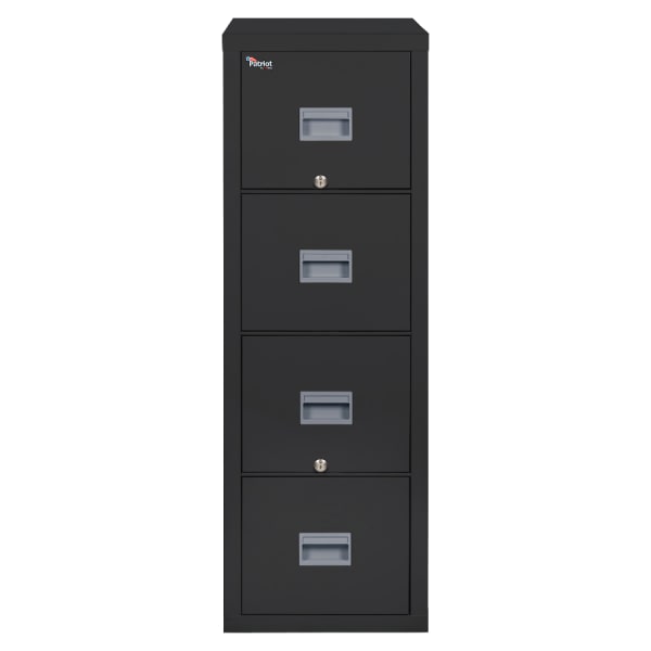 FireKing Patriot 31-5/8inD Vertical 4-Drawer Letter-Size File Cabinet, Black, Dock-to-Dock Delivery