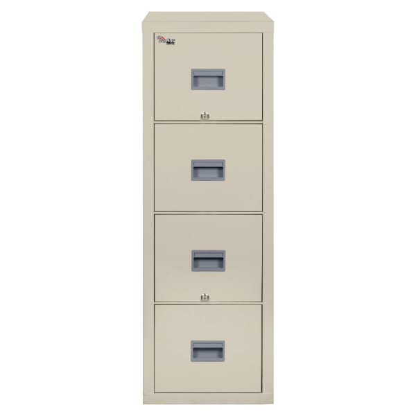 FireKing Patriot 31-5/8inD Vertical 4-Drawer Letter-Size File Cabinet, Parchment, Dock To Dock Delivery