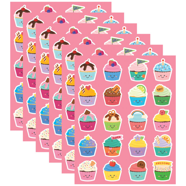 Teacher Created Resources Smelly Stickers, Cupcake, 120 Per Pack, Set Of 6 Packs