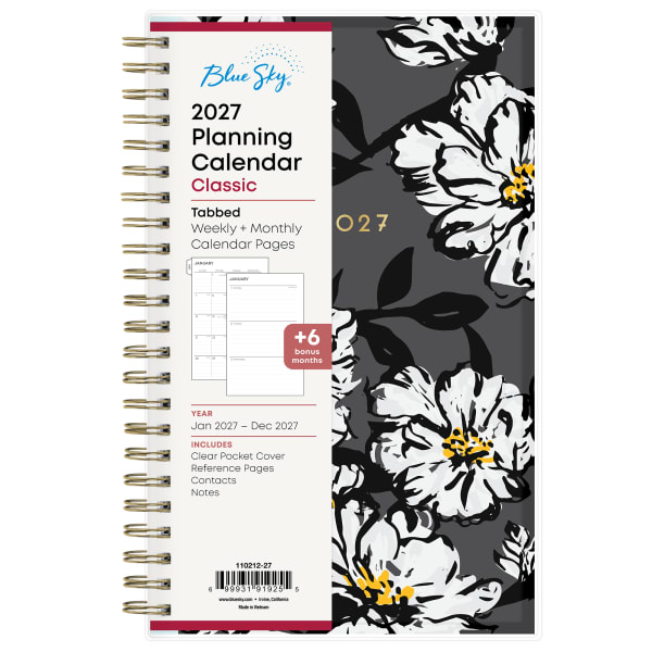 2027 Blue Sky Baccara Dark Weekly/Monthly Planning Calendar, 5x8, 0%, CYO, Jan-Dec, RY27