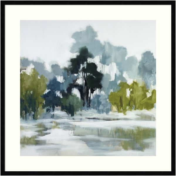 Amanti Art Pond Reflections by Jacqueline Ellens Wood Framed Wall Art Print, 33inW x 33inH, Black