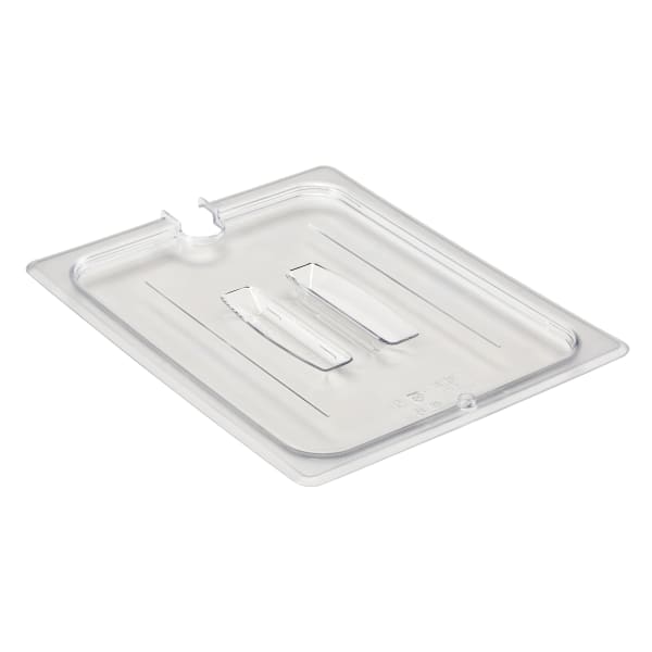 Cambro Camwear 1/2 H-Pan Notched Food Pan Lids With Handles, Clear, Set Of 6 Lids