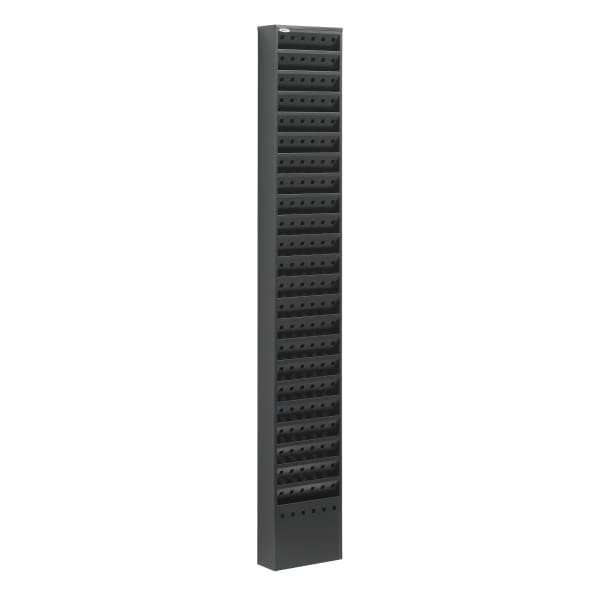 Safco Steel Magazine Rack, 23 Pockets, 65 1/2inH x 10inW x 4inD, Black