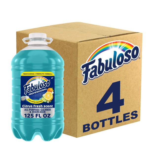 Fabuloso Professional All-Purpose Cleaner And Degreaser, Citrus Fresh Scent, 125 Oz, Case Of 4 Bottles