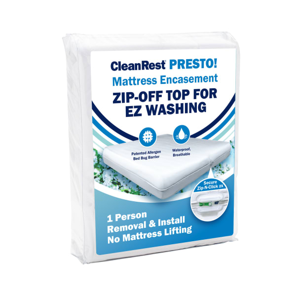 CleanRest Presto! Mattress Encasements, King, 80inL x 78inW x 18inD, White, Case Of 10 Encasements