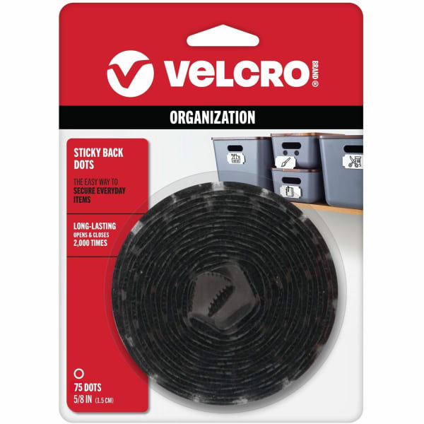 VELCRO Brand VELCRO Brand Sticky Back Tape - 60 mil Width x 0.06in Length - 50 / Pack - Black