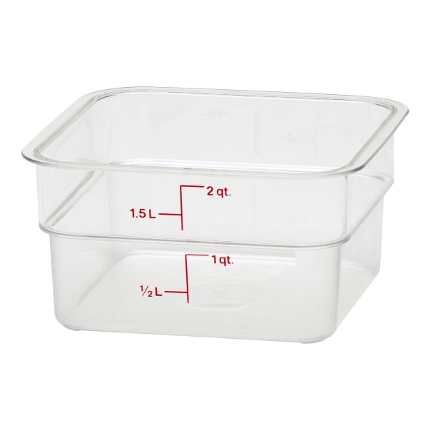 Cambro Camwear 2-Quart CamSquare Storage Containers, Clear, Set Of 6 Containers