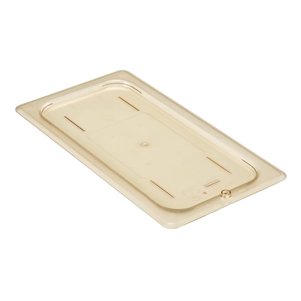 Cambro H-Pan High-Heat GN 1/3 Flat Covers, 3/8inH x 6-7/8inW x 12-3/4inD, Amber, Pack Of 6 Covers