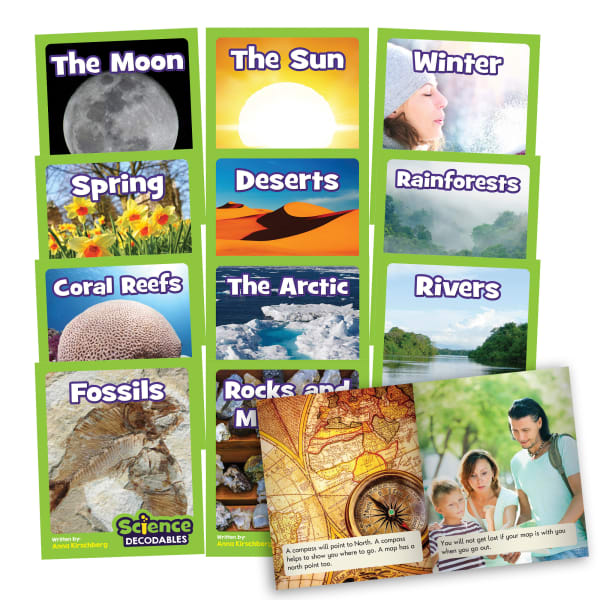 Beanstalk Books Non-Fiction Books, Science Decodables Phase 4, 7-8/"H x 6-3/4inW x 6-3/4inD, Set Of 12 Books