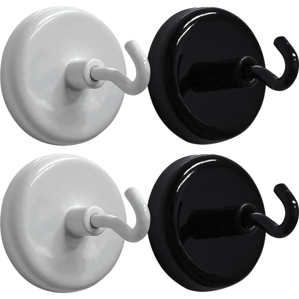 Teacher Created Resources Magnetic Hooks, 1-1/2in x 1-1/2in, Black/White, Pack Of 4 Hooks