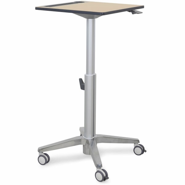Ergotron Mobile Desk - Maple Top - 15 lb Capacity - 27in Table Top Width x 20.50in Table Top Depth - Assembly Required