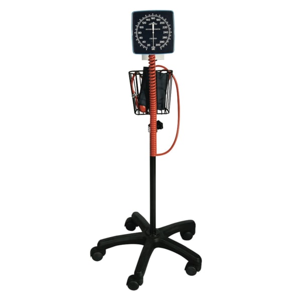 Medline Mobile Aneroid Blood Pressure Monitor, Adult, Black/Orange