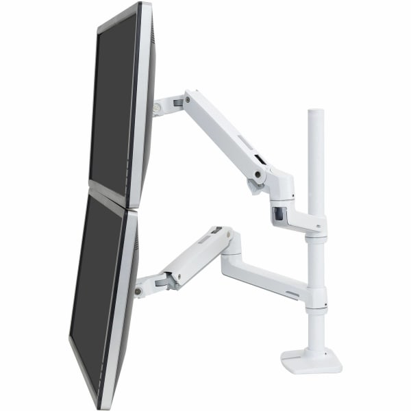 Ergotron Desk Mount for Monitor - White - 2 Display(s) Supported - 40in Screen Support - 40 lb Load Capacity - 75 x 75, 100 x 100
