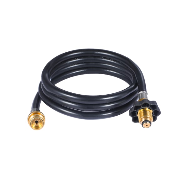 Commercial Heat Propane Hose Adapter for Portable Heaters, 6ft, Fits 1-Lb, 5-Lb Or 20-Lb Tanks, Black, Total Quantity 1