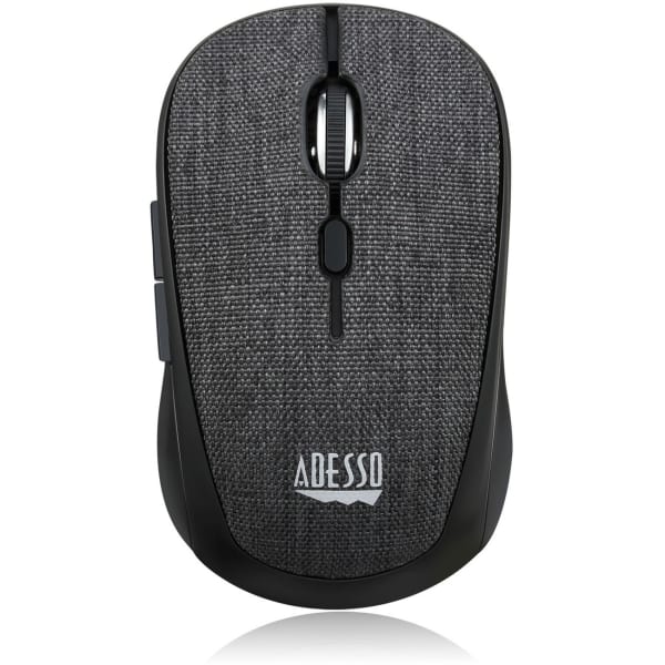 Adesso iMouse S80B - Wireless Fabric Optical Mini Mouse (Black) - Optical - Wireless - 30 ft - Radio Frequency - 2.40 GHz - Black - USB - 1600 dpi - Scroll Wheel - 6 Button(s) - Symmetrical - 2 x AAA Battery Supported