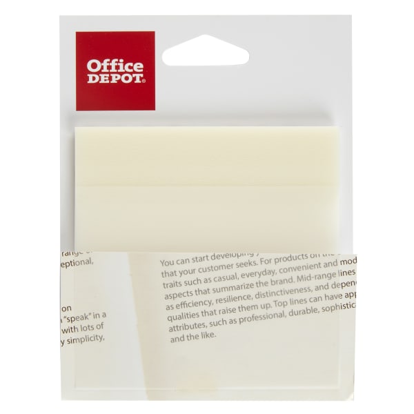 Office Depot Brand Translucent Sticky Notes, 3in x 3in, Clear, 50 Notes Per Pad, Pack Of 2 Pads