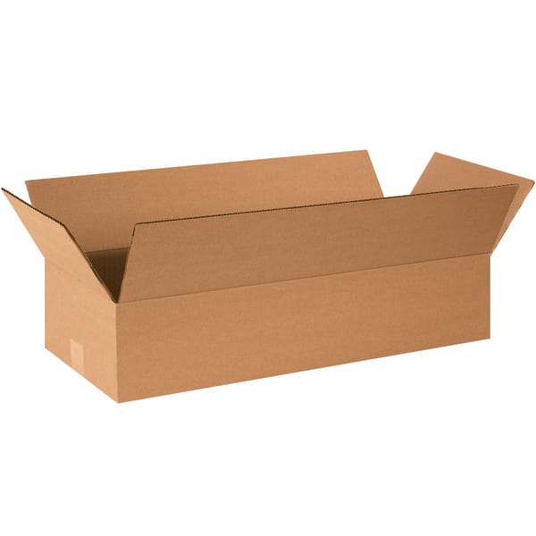 Partners Brand Corrugated Boxes, 4inH x 8inW x 24inD, 15% Recycled, Kraft, Bundle Of 25