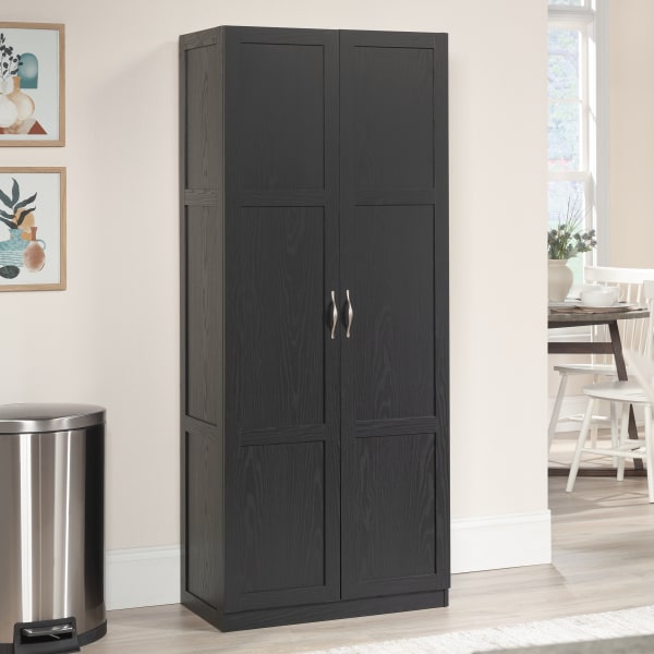 Sauder Select 30inW Contemporary Storage Cabinet, Black