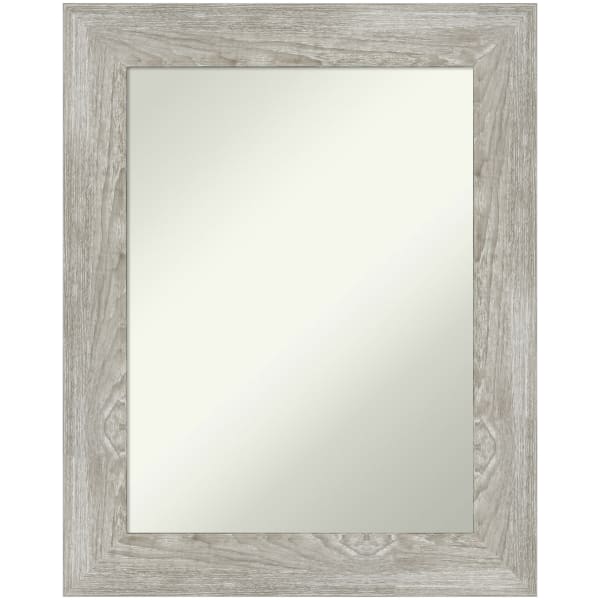 Amanti Art Non-Beveled Rectangle Framed Bathroom Wall Mirror, 30in x 24in, Dove Graywash