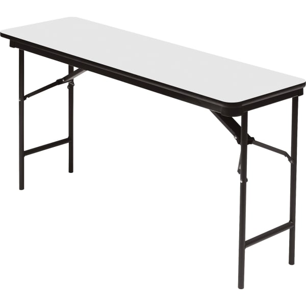 Iceberg Premium Wood Laminate Folding Table, Rectangular, 72inW x 18inD, Gray/Charcoal