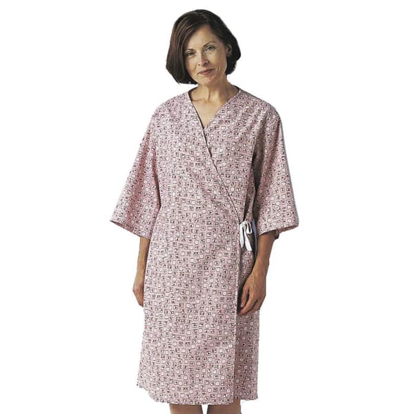 Medline Mammography Gowns, 70in, Spring Bouquet, Pack Of 12
