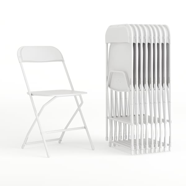 Flash Furniture Hercules Premium Folding Chairs, Set Of 10 Folding Chairs, White