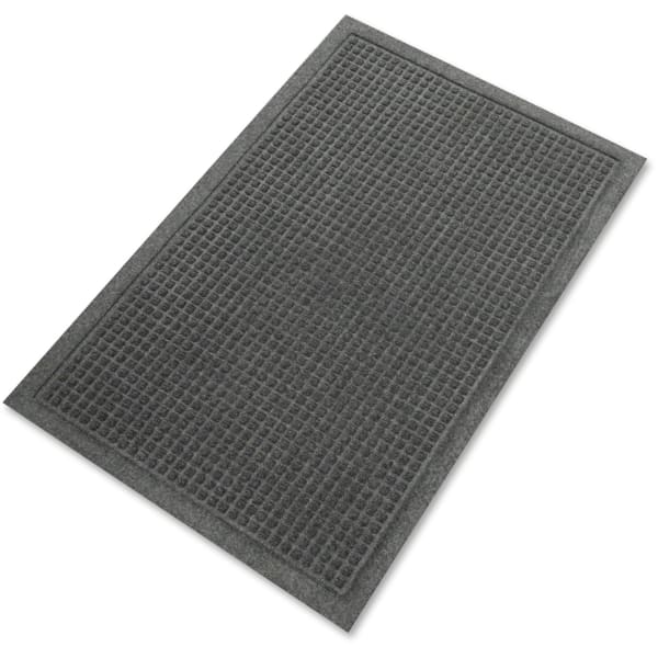 Guardian Floor Protection EcoGuard Floor Mat - Indoor, Outdoor, Carpeted Floor, Hard Floor - 36in Length x 24in Width - Rectangular - Rubber - Charcoal - 1 Each