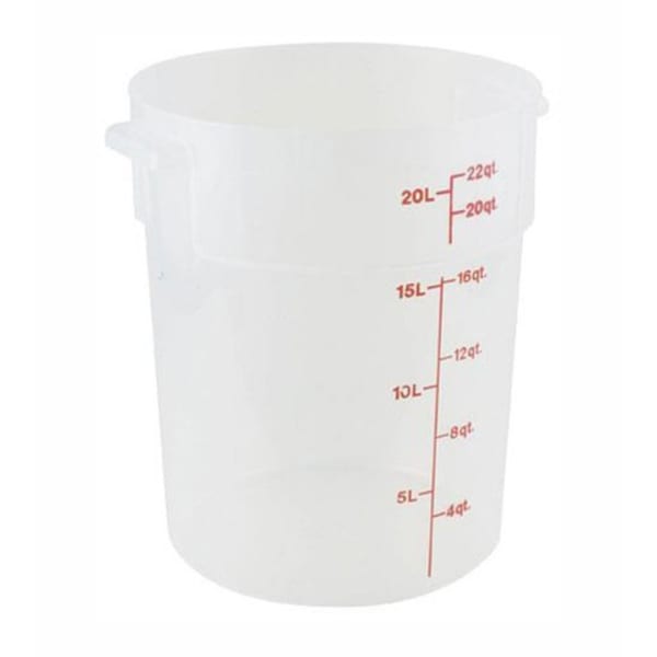 Cambro Round Plastic Food Storage Container, 22 Qt