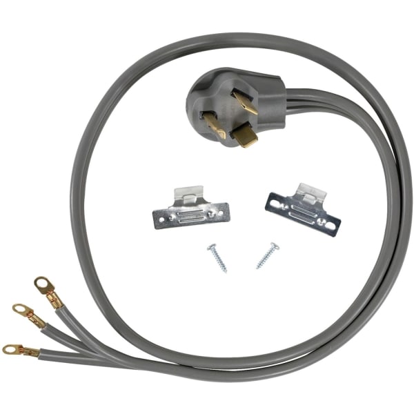 Certified Appliance Accessories 3-Wire Eyelet 30-Amp Dryer Cord - For Dryer - 250 V AC / 30 A - 5 ft Cord Length - 3-Wire / Right-angle Plug