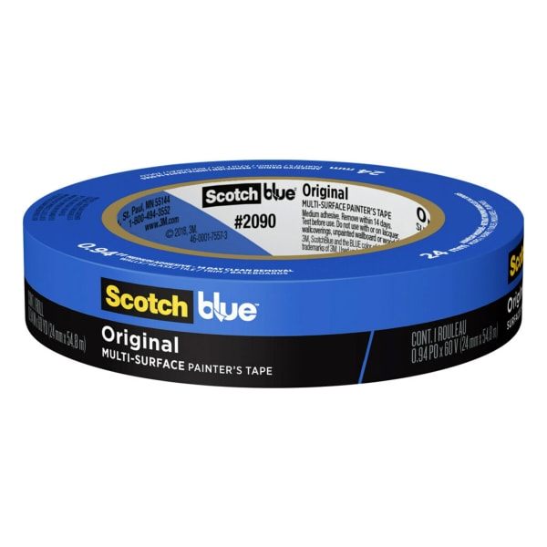 ScotchBlue Original Multi-Surface Painters Tape, 1 Tape Roll, 0.94 in x 60 yd, 3in Core, Paint Tape Protects Surfaces and Removes Easily, Multi-Surface Painting Tape for Indoor and Outdoor Use, Blue