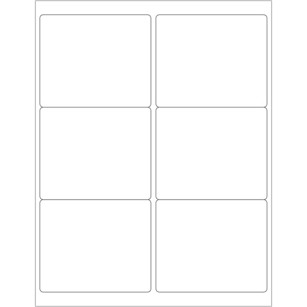 Tape Logic Laser Labels, LL203, Rectangle, 4in x 3 1/3in, Glossy White, Case Of 600