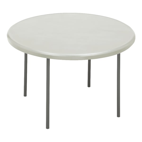 Iceberg Indestruct-Table Too Round Folding Table, 29inH x 48inD, Platinum/Gray
