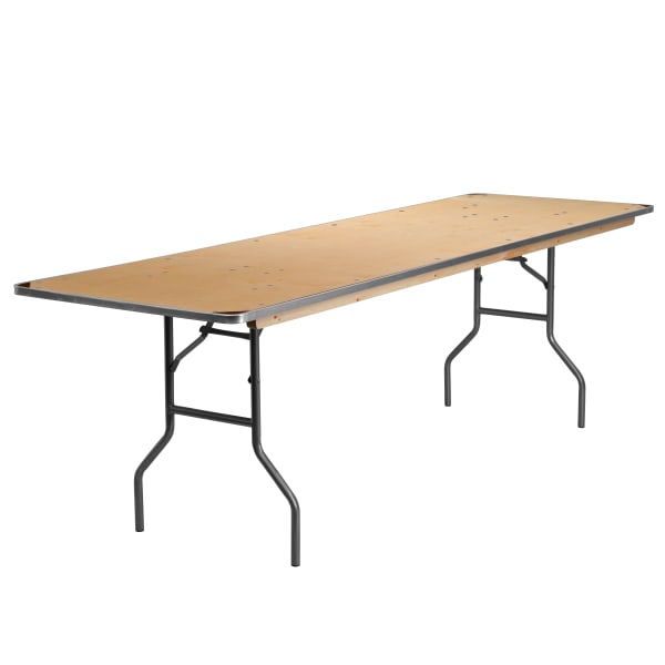 Flash Furniture Rectangular Heavy-Duty Folding Banquet Table, 30inH x 30inW x 96inD, Natural