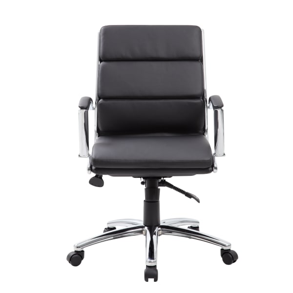 Boss Office Products CaressoftPlus Mid-Back Chair, Black
