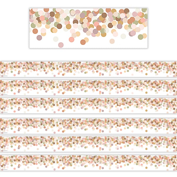 Teacher Created Resources Straight Border Trim, Calming Confetti, 35ft Per Pack, Set Of 6 Packs