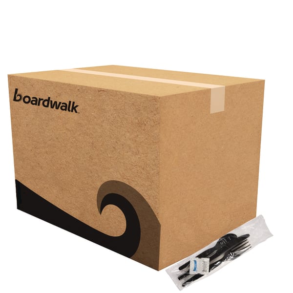 Boardwalk Heavyweight 6-Piece Cutlery Kits, Black, Pack Of 250 Kits