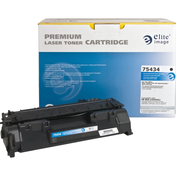 Elite Image Remanufactured Black Toner Cartridge Replacement For HP 05A, CE505A
