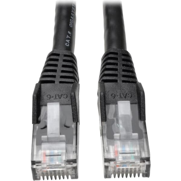 Tripp Lite Cat6 GbE Gigabit Ethernet Snagless Molded Patch Cable UTP Black RJ45 M/M 8ft 8ft - 1x RJ-45 Male Network - N201008BK