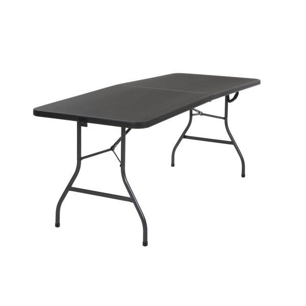 COSCO Fold-in-Half Banquet Table With Handle, 29inH x 30inW x 29-1/2inD, Black