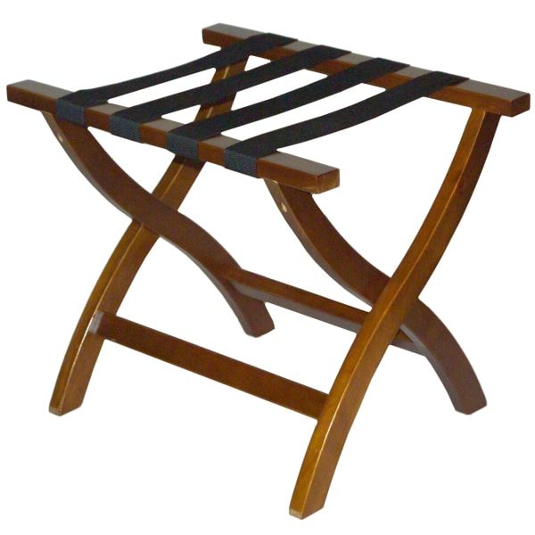 CSL Premier High Back Wood Luggage Racks, 24inH x 23inW x 19inD, Dark/Black, Pack Of 3 Racks