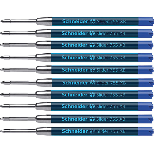 Schneider Slider Giant Refill Viscoglide Ink, XB, Blue, Pack of 10
