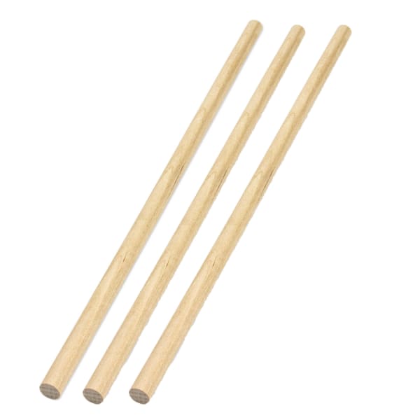 Hygloss Wood Dowels, 3/8in x 12in, 25 Per Pack, Set Of 3 Packs