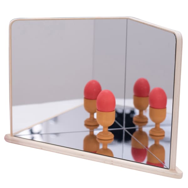 TickiT Wooden 4-Way Mirror, 11-13/16inH x 9-7/16inW x 18inL, Natural