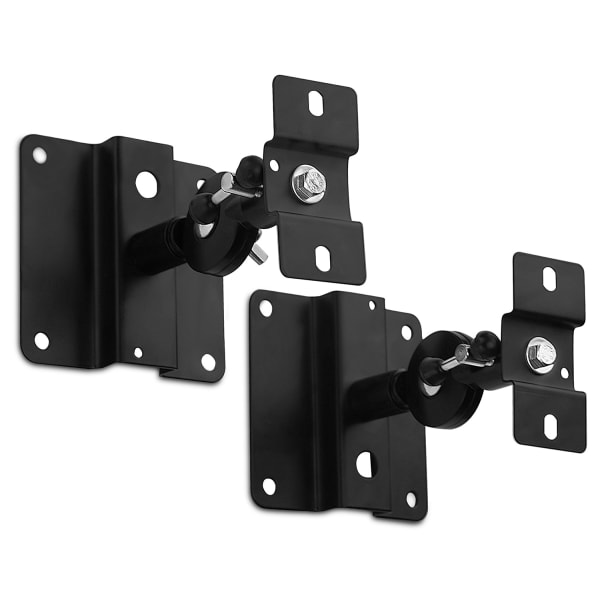 Mount-It! Heavy-Duty Steel Universal Speaker Mounts for Walls/Ceiling, 4inH x 5-1/4inW x 5-1/4inD, Black. Set Of 2 Mounts