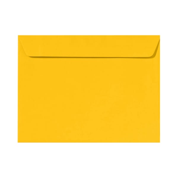 LUX Booklet 9in x 12in Envelopes, Gummed Seal, Sunflower Yellow, Pack Of 500