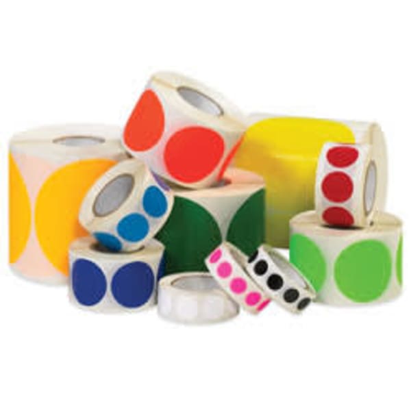 Removable Round Color Inventory Labels, DL610A, 3/4in Diameter, Red, Pack Of 500